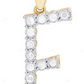 0.35 CTW Natural Diamond 10K Gold F Letter Pendant CustomDiamJewel