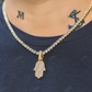 Small Moissanite Hamsa Hand Pendant hip hop jewelry CustomDiamJewel