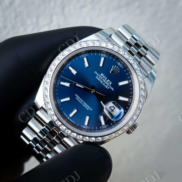 Jubilee Diamond On Bezel Simple Watch For Men customdiamjewel