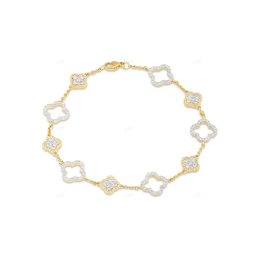 Stylish Jewelry For Daily Wear Minimalist Clover Bracelet CustomDiamJewel