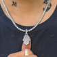 Small Moissanite Hamsa Hand Pendant hip hop jewelry CustomDiamJewel
