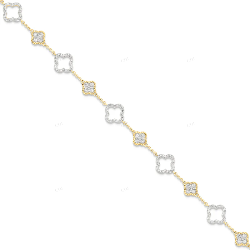 Stylish Jewelry For Daily Wear Minimalist Clover Bracelet CustomDiamJewel