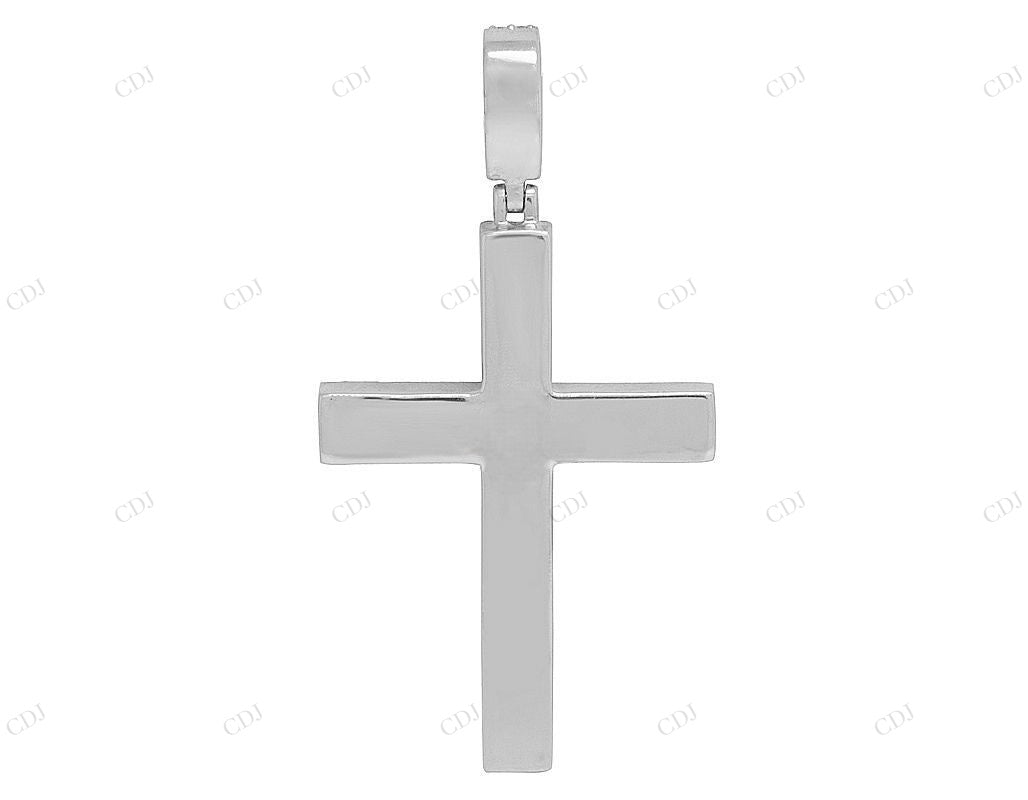10K White Gold Lab Grown Diamond Cross Pendant Hip Hop Pendent CustomDiamJewel