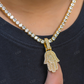 Small Moissanite Hamsa Hand Pendant hip hop jewelry CustomDiamJewel