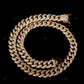 2 Row Moissanite Cuban Link Chain For Unisex CustomDiamJewel