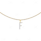 0.35 CTW Natural Diamond 10K Gold F Letter Pendant CustomDiamJewel