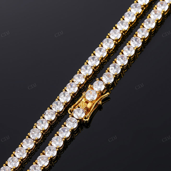 3mm Round Cut VVS Moissanite S925 Tennis Chain hip hop jewelry CustomDiamJewel