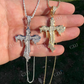 925 Silver Dripping Cross Iced Diamond Pendant  customdiamjewel   