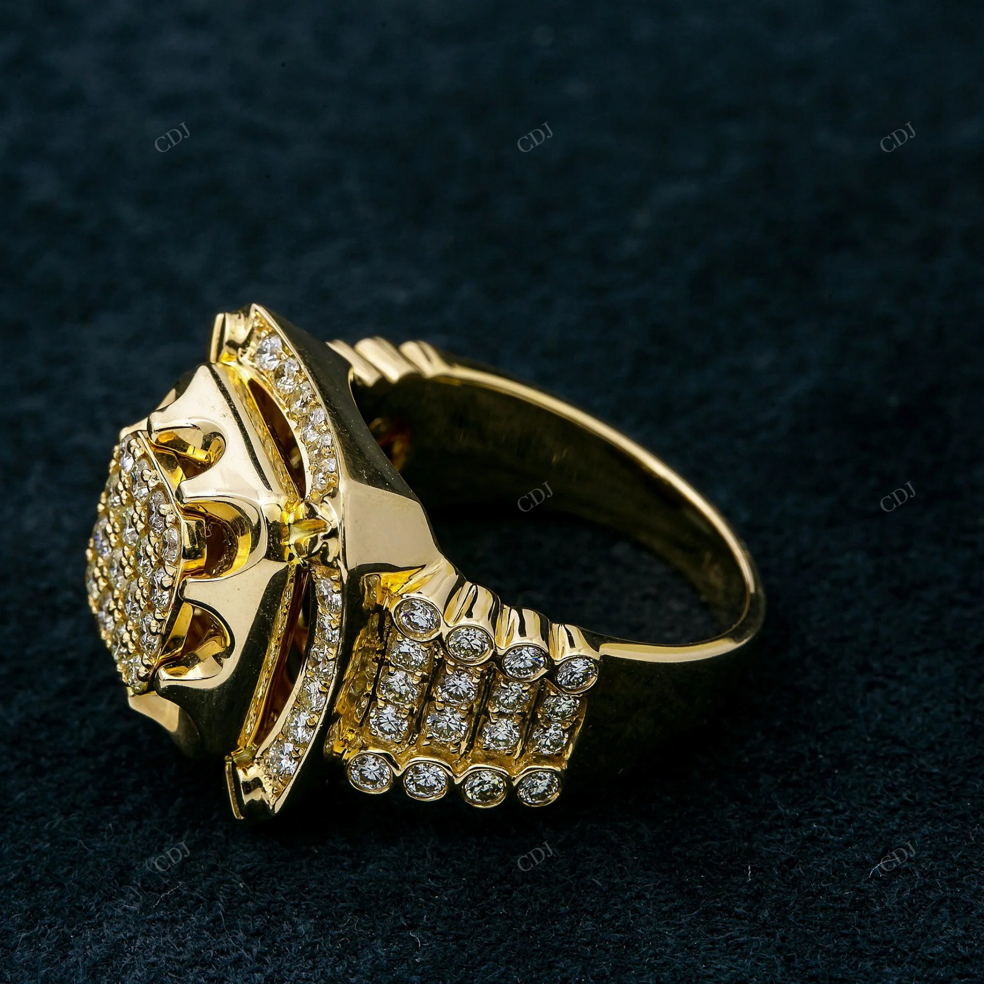 Hip Hop 14K Gold Moissanite Luxury Ring For Men hip hop jewelry customdiamjewel