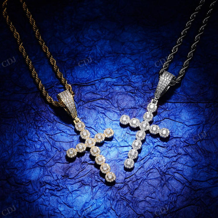 Iced Out Moissanite Custom Cross pendant hip hop jewelry CustomDiamJewel