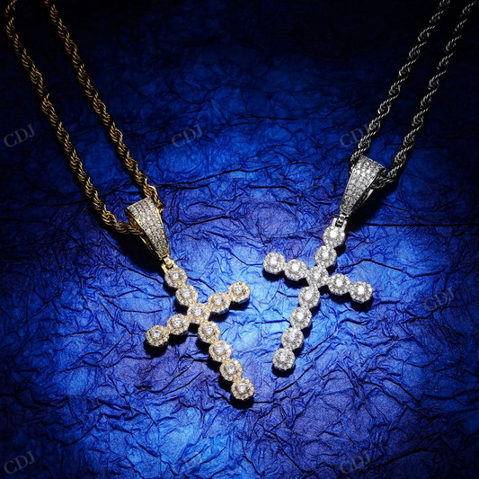 Iced Out Moissanite Custom Cross pendant hip hop jewelry CustomDiamJewel