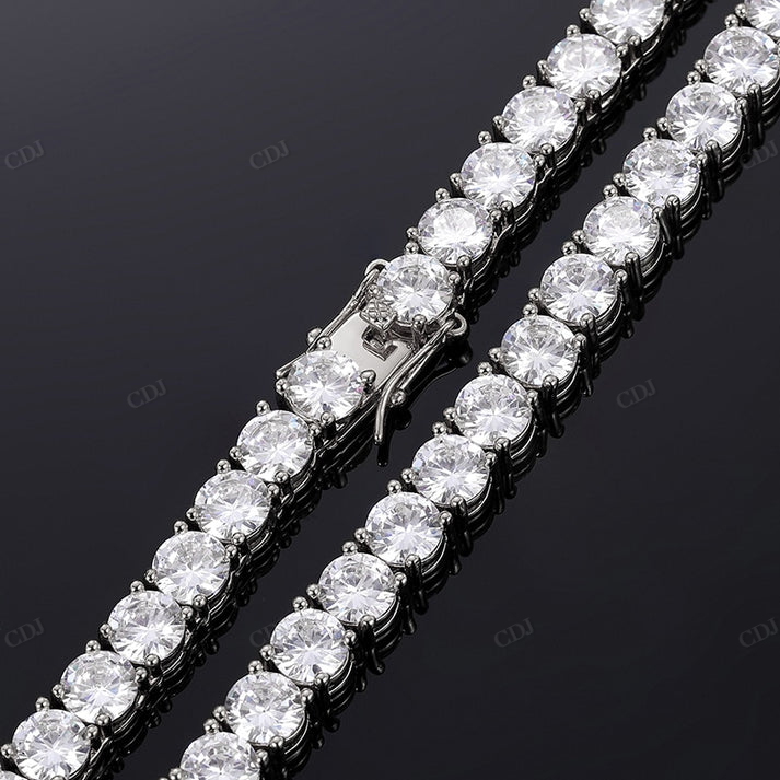 3mm Round Cut VVS Moissanite S925 Tennis Chain hip hop jewelry CustomDiamJewel