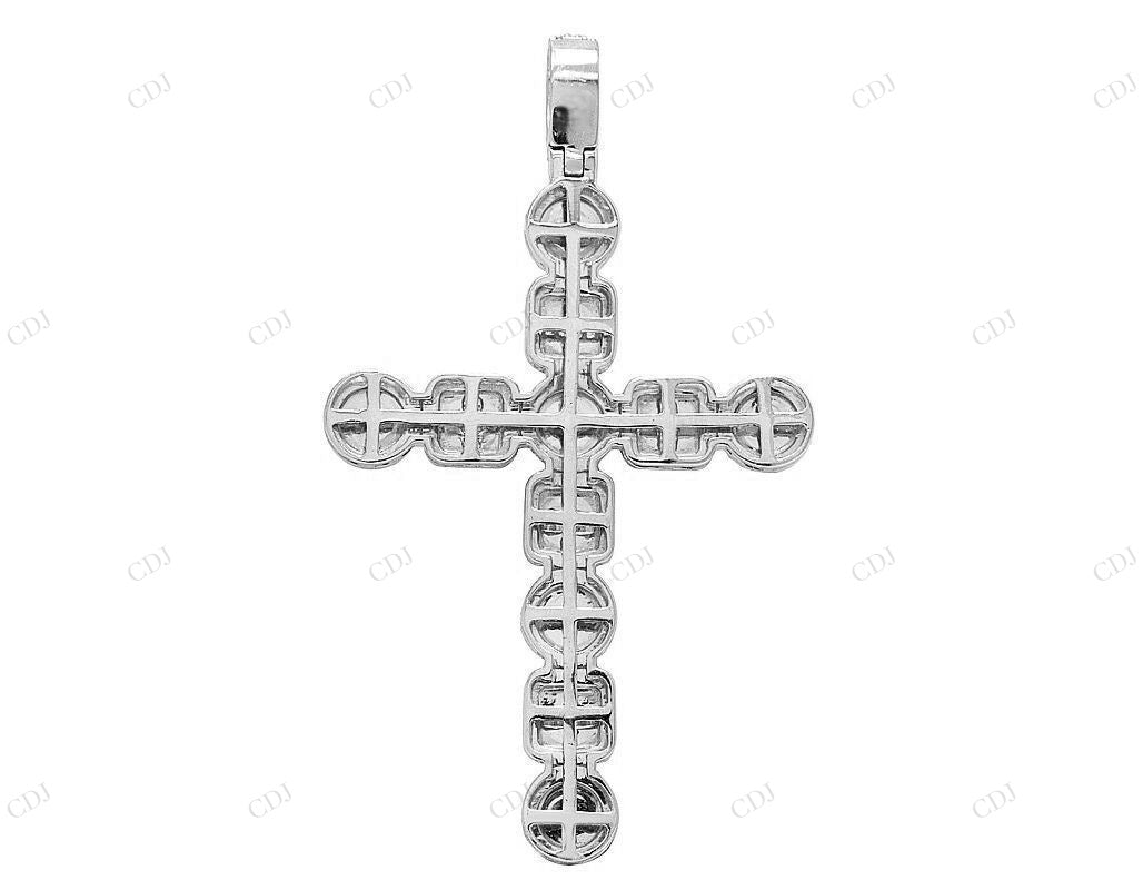 2.6 Inch Lab Grown Diamond 10K Gold Cross Pendant Hip Hop Pendent CustomDiamJewel