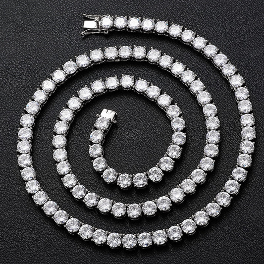 3mm Round Cut VVS Moissanite S925 Tennis Chain hip hop jewelry CustomDiamJewel
