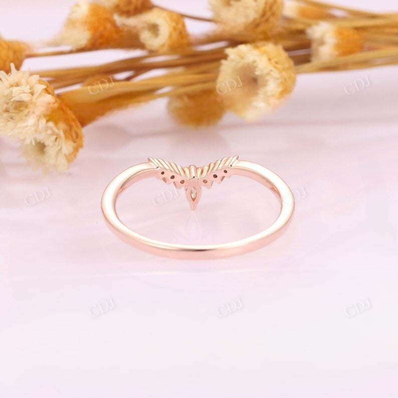 0.17CTW Marquise And Round Curved Wedding Band Wedding Band customdiamjewel   