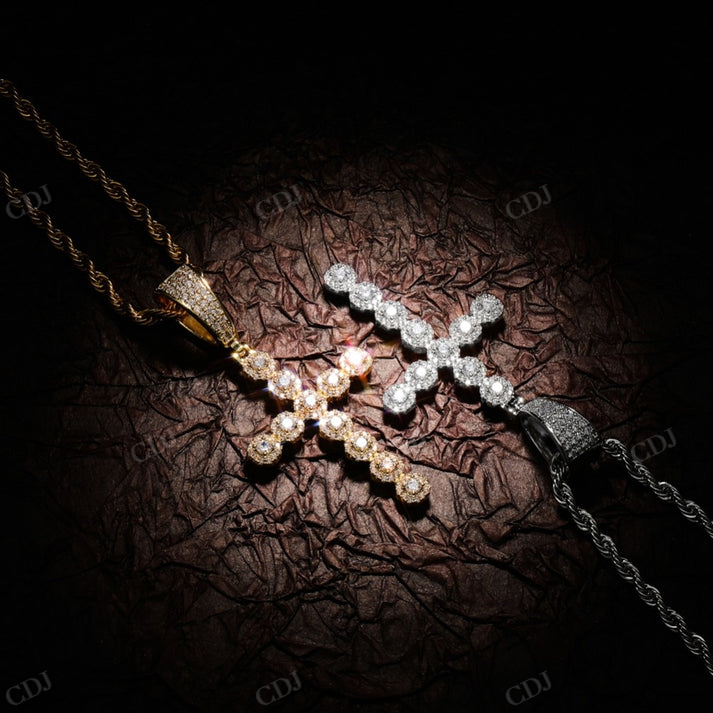 Iced Out Moissanite Custom Cross pendant hip hop jewelry CustomDiamJewel