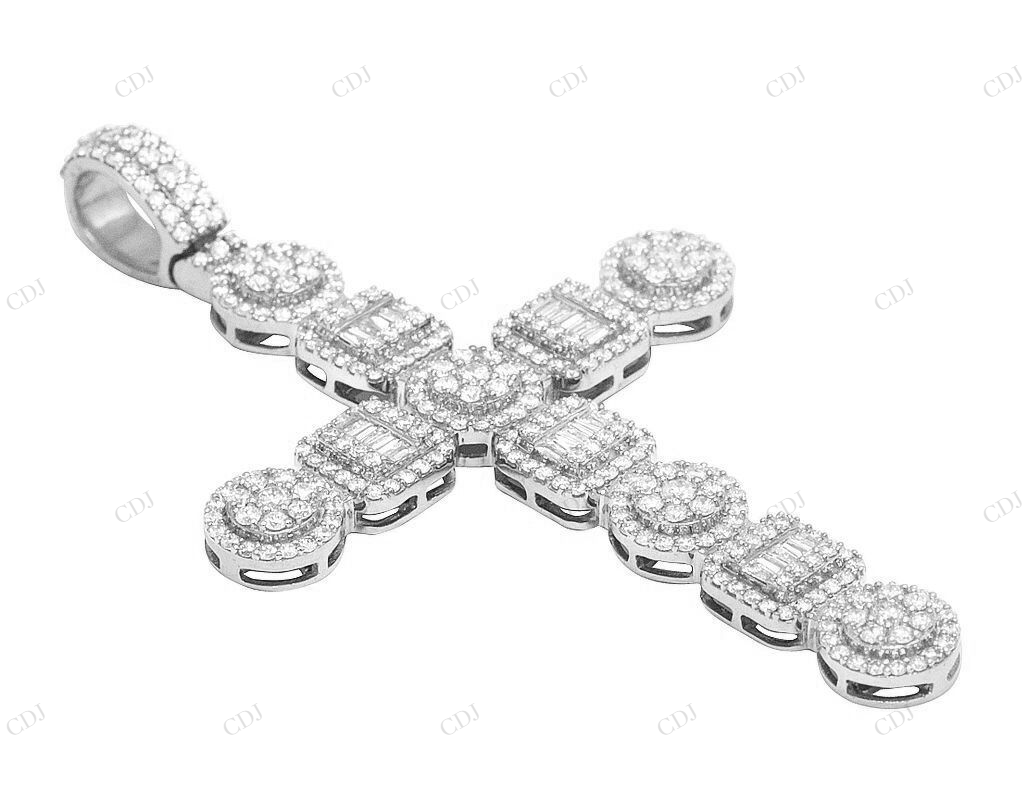 2.6 Inch Lab Grown Diamond 10K Gold Cross Pendant Hip Hop Pendent CustomDiamJewel