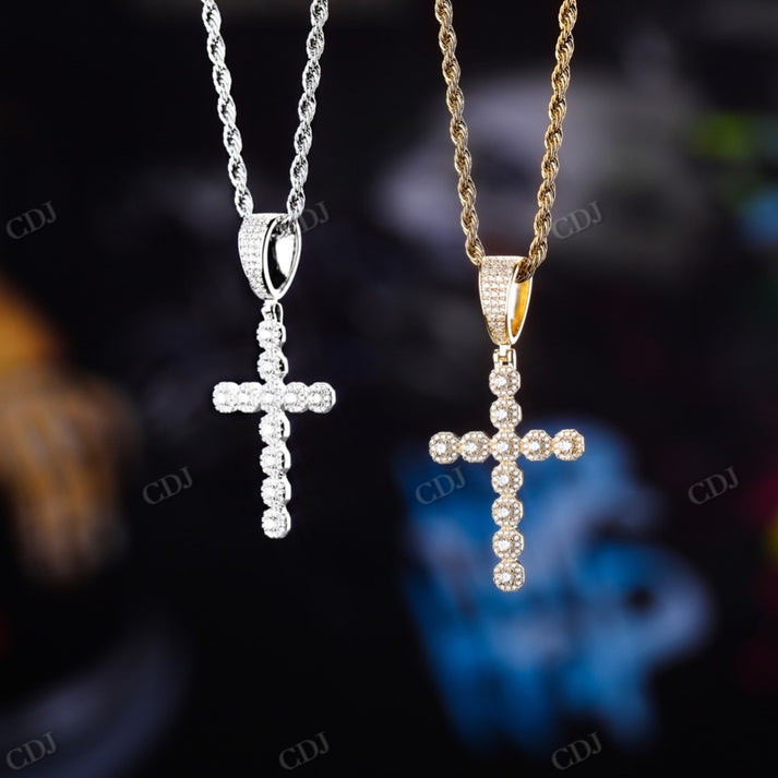 Iced Out Moissanite Custom Cross pendant hip hop jewelry CustomDiamJewel