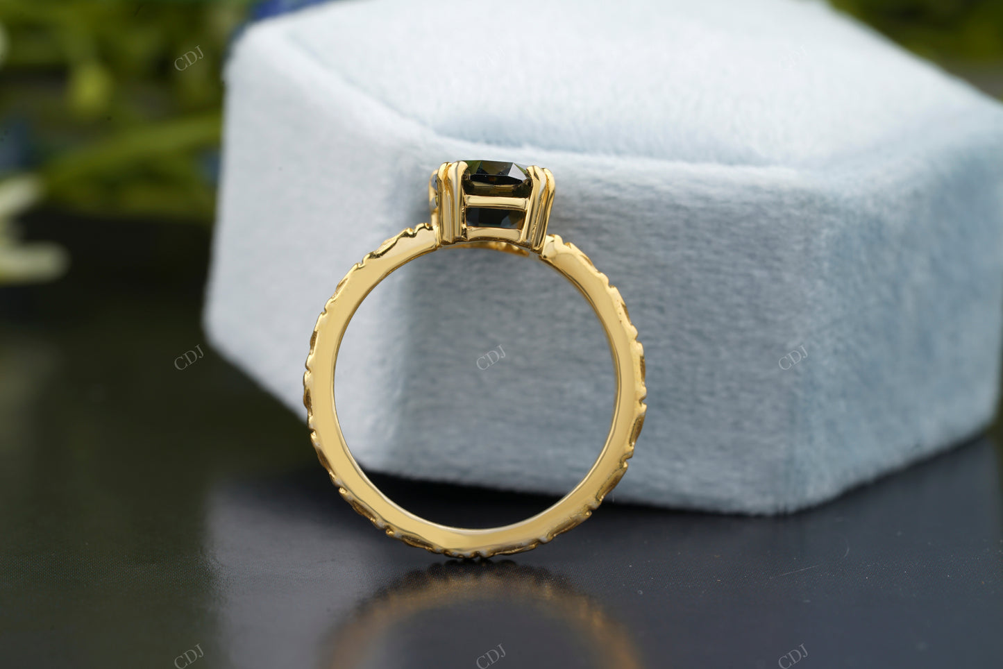 Black Moissanite Gold Engagement Ring