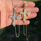925 Silver Dripping Cross Iced Diamond Pendant  customdiamjewel   