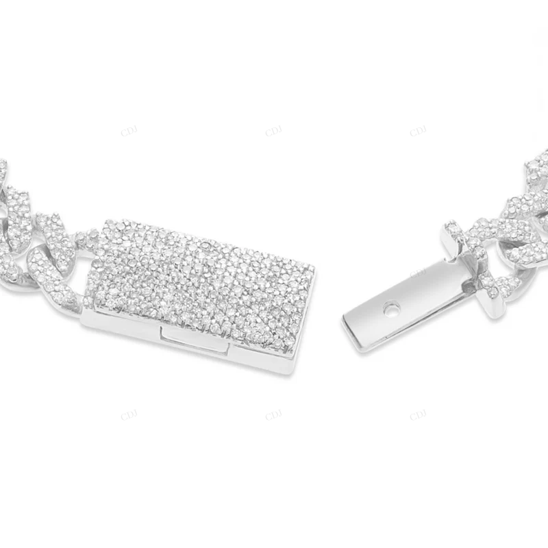 14K Gold VVS Moissanite Hip Hop Cuban Link Chain Bracelet CustomDiamJewel