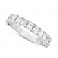 10Kt White Gold Moissanite Baguette Half Eternity Ring hip hop jewelry CustomDiamJewel