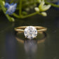 Round Cut Thin Band Solitaire Ring customdiamjewel