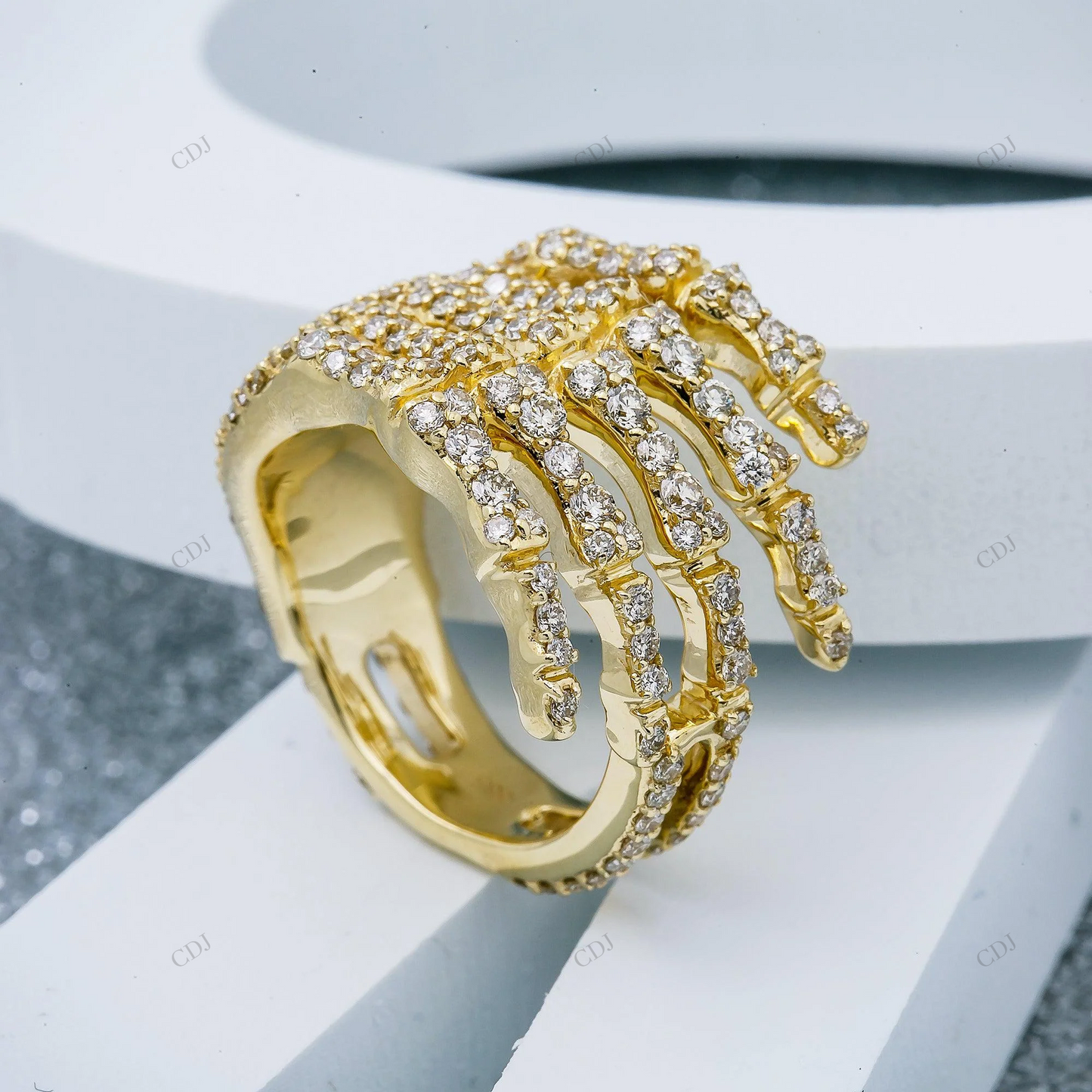 Hip Hop 14K Gold Pave Moissanite Wedding Band hip hop jewelry customdiamjewel