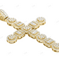 2.6 Inch Lab Grown Diamond 10K Gold Cross Pendant Hip Hop Pendent CustomDiamJewel
