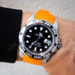 Orange Rubber Belt Custom Rolex Watches Manufacturer customdiamjewel