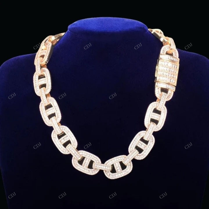 VVS Moissanite White Gold Chain Gift For Mens CustomDiamJewel