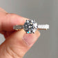 Two Tone Antique Moissanite Anniversary Ring