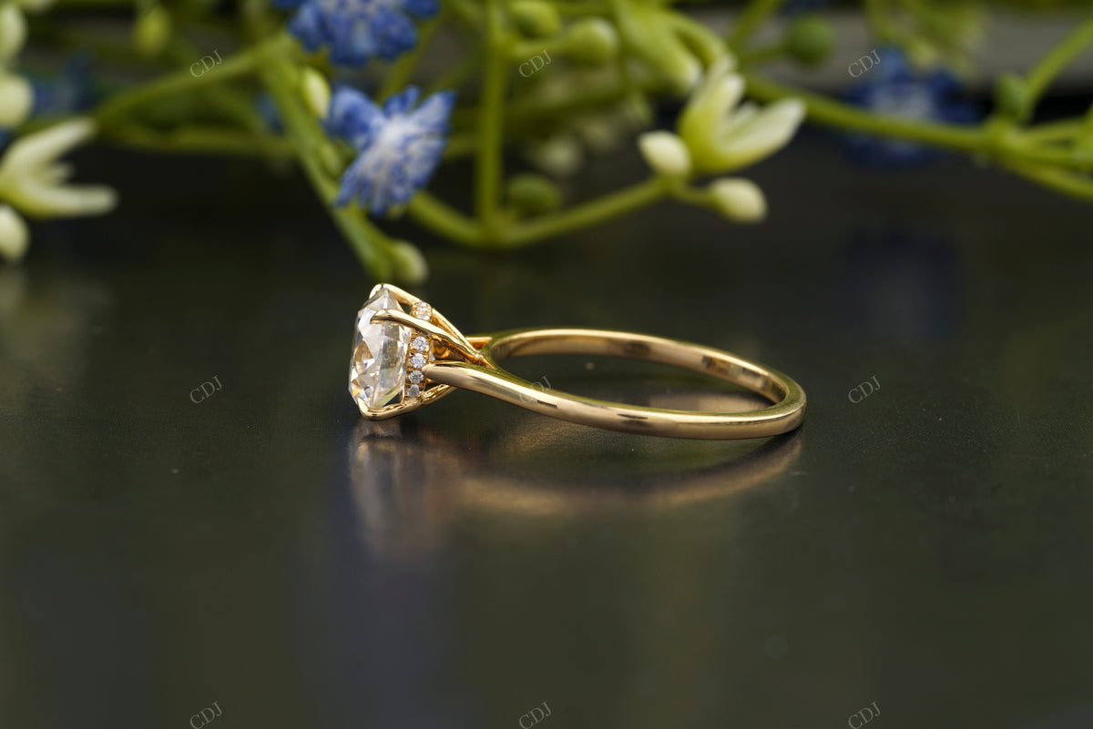 Round Cut Thin Band Solitaire Ring customdiamjewel