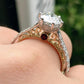 Two Tone Antique Moissanite Anniversary Ring