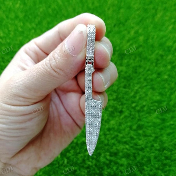 Moissanite Hip Hop Knife Pendant customdiamjewel