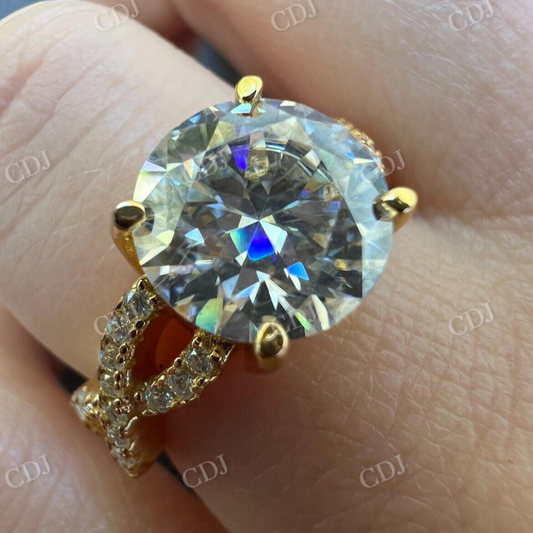 Round Cut Moissanite Engagement Infinity Ring  customdiamjewel   