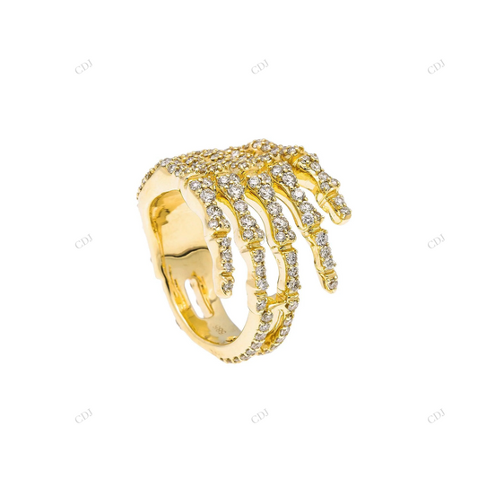 14k Skeleton Claw Pave Moissanite Band hip hop jewelry customdiamjewel