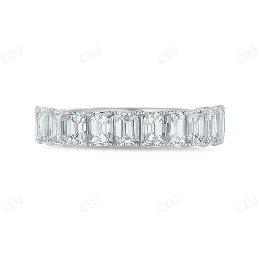 10Kt White Gold Moissanite Baguette Half Eternity Ring hip hop jewelry CustomDiamJewel