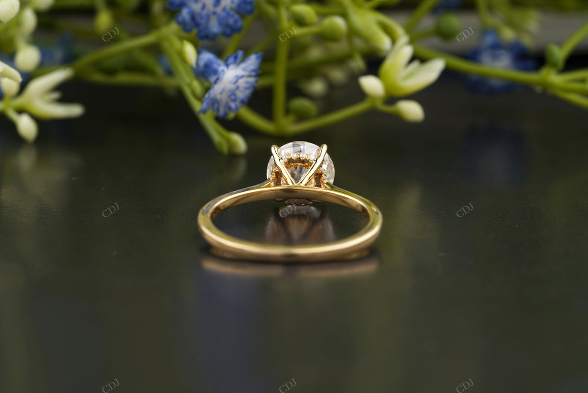Round Cut Thin Band Solitaire Ring customdiamjewel