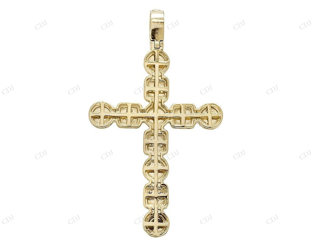 2.6 Inch Lab Grown Diamond 10K Gold Cross Pendant Hip Hop Pendent CustomDiamJewel