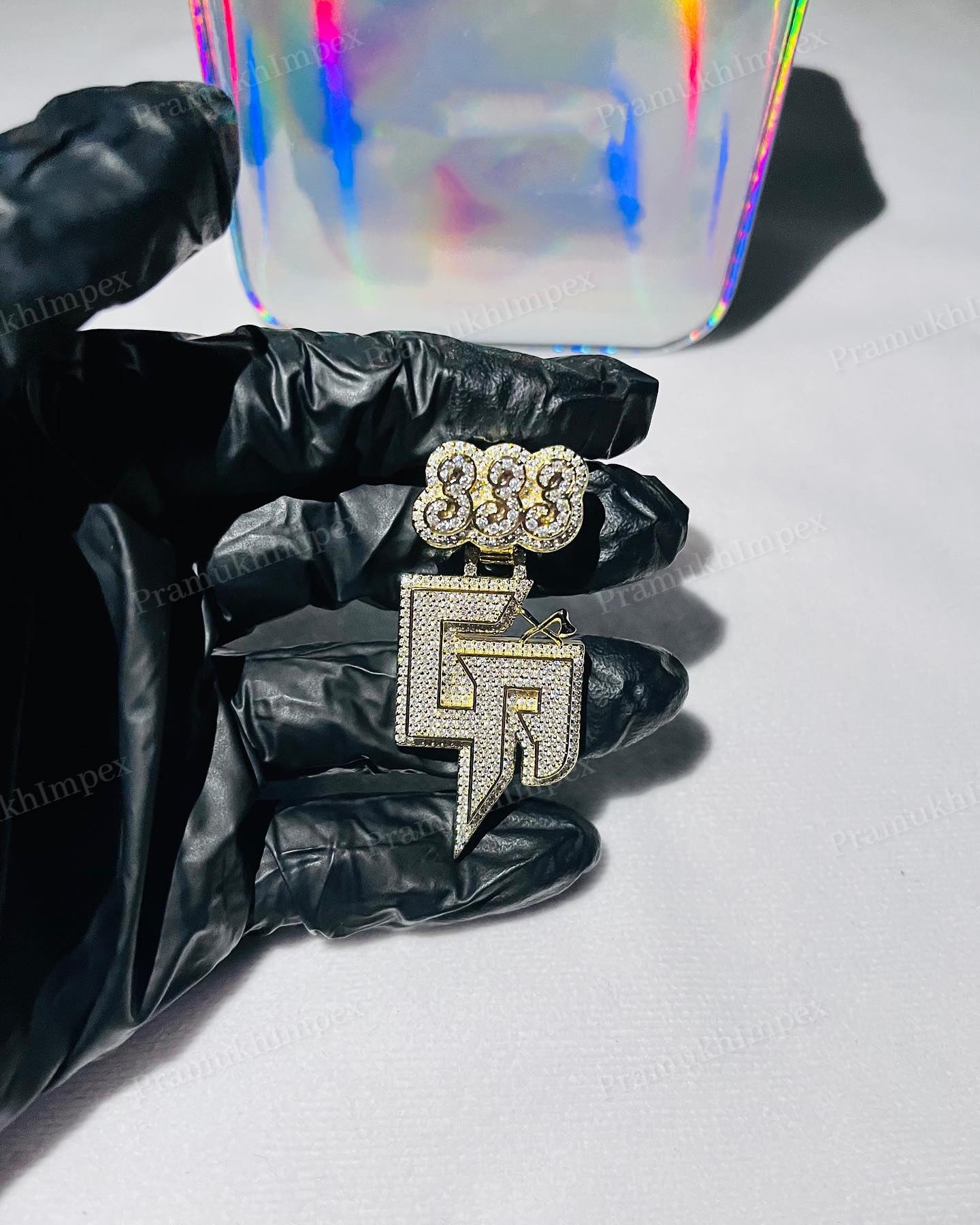 Baguette Diamond 3D Gold Plated Customized Pendant hip hop jewelry CustomDiamJewel   