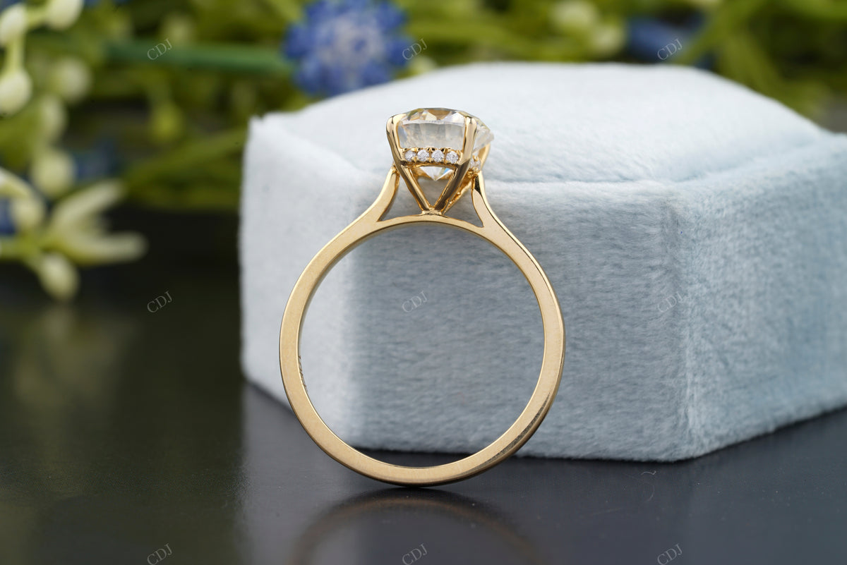 Round Cut Thin Band Solitaire Ring customdiamjewel