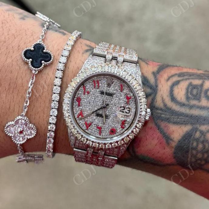 VVS Moissanite Stainless Steel Hip Hop Iced Out Watch for Male hip hop jewelry CustomDiamJewel