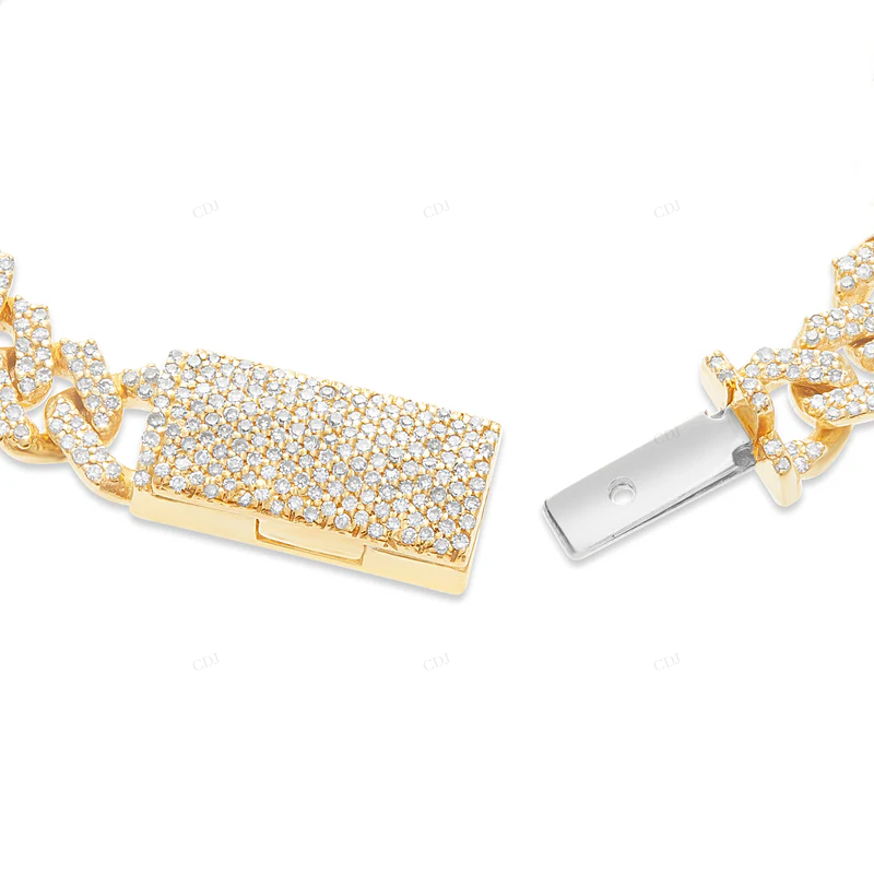 14K Gold VVS Moissanite Hip Hop Cuban Link Chain Bracelet CustomDiamJewel