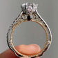 Two Tone Antique Moissanite Anniversary Ring