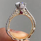 Two Tone Antique Moissanite Anniversary Ring