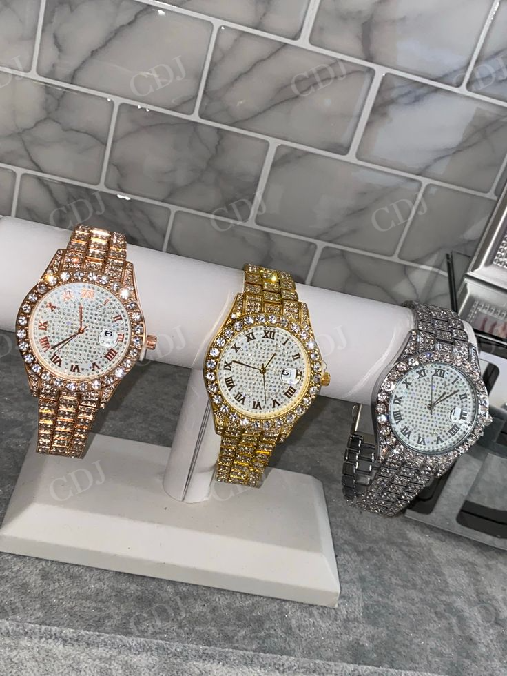 Customized Iced Out Red Arabic Dial AP Watch customdiamjewel