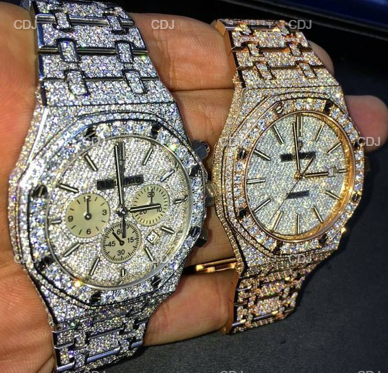 Customized Cartier Skeleton Moissanite Diamond Watch customdiamjewel