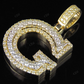 1.5" 1.75 CTW 18k Two Tone Gold Diamond 'G' Initial Letter Pendant CustomDiamJewel