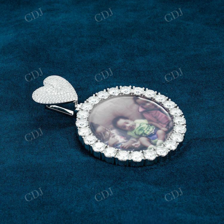 Round Cut Diamond Custom Photo Pendant  customdiamjewel   
